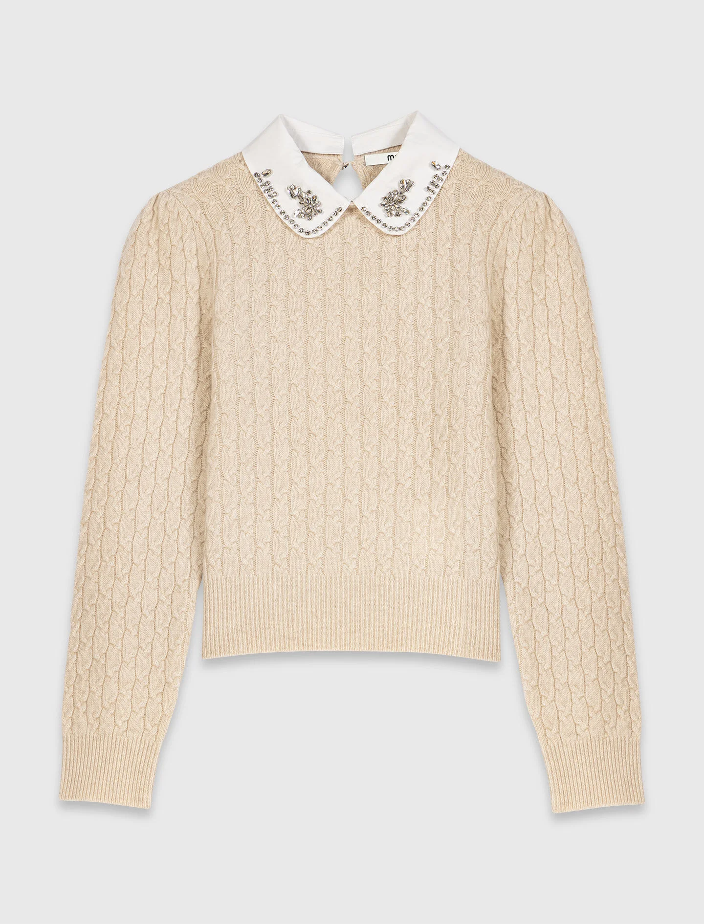 Removable poplin collar sweater - 1