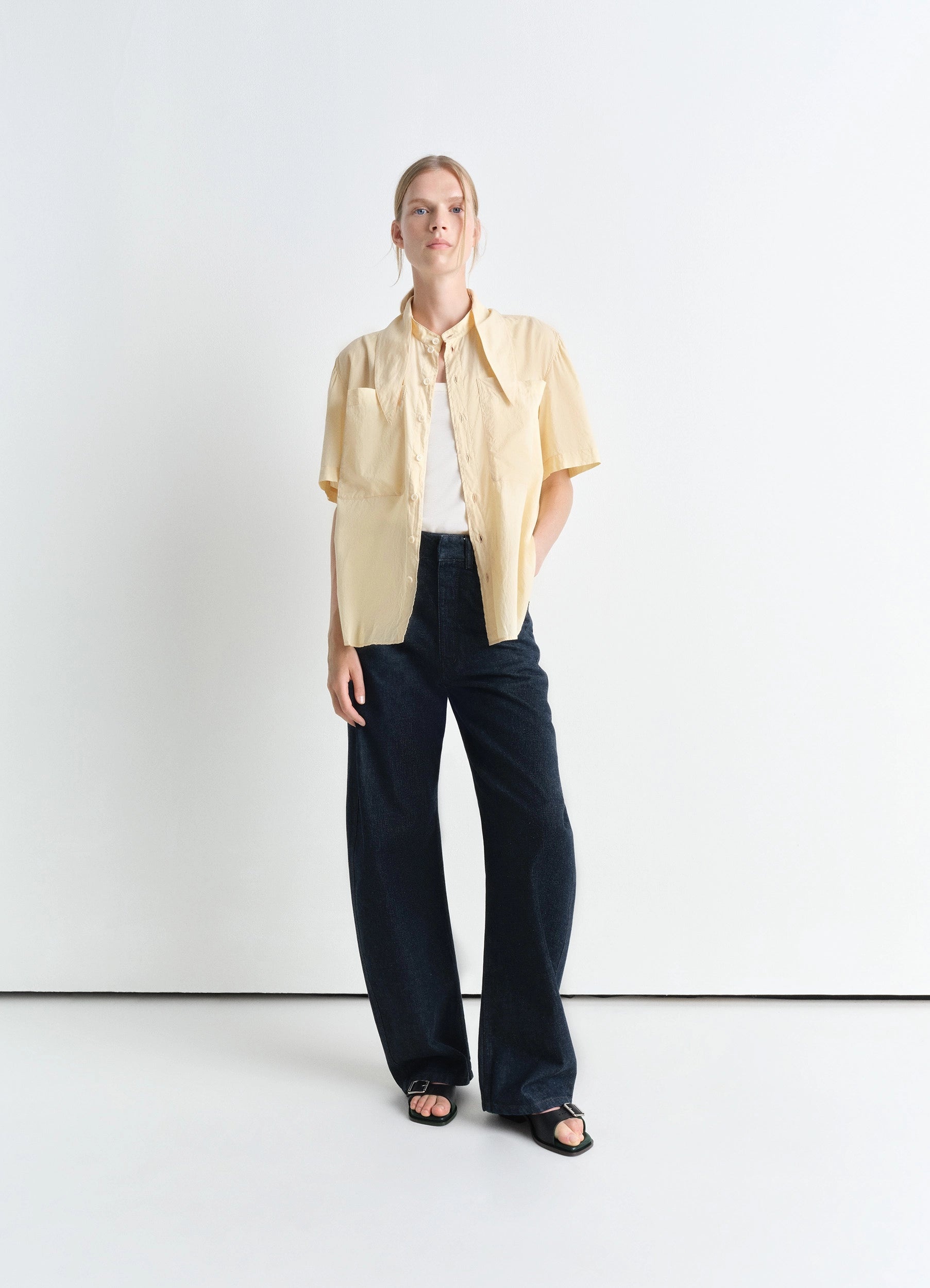 Lemaire SHORT SLEEVE SHIRT WITH FOULARD | REVERSIBLE