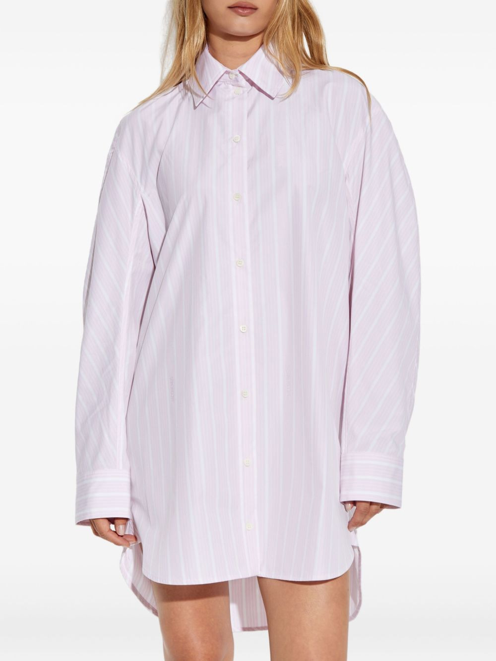 striped cotton shirt dress - 3