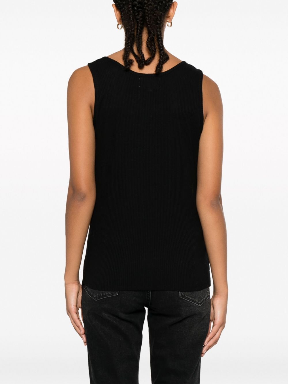 scoop-neck ribbed-knit tank top - 4