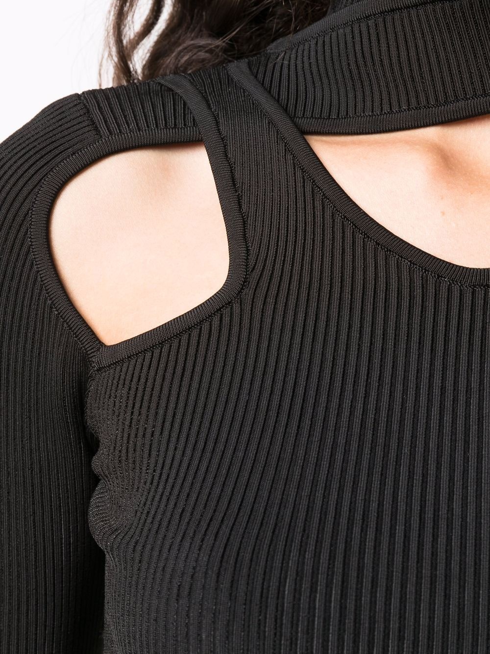 cutout-detail knitted top - 5