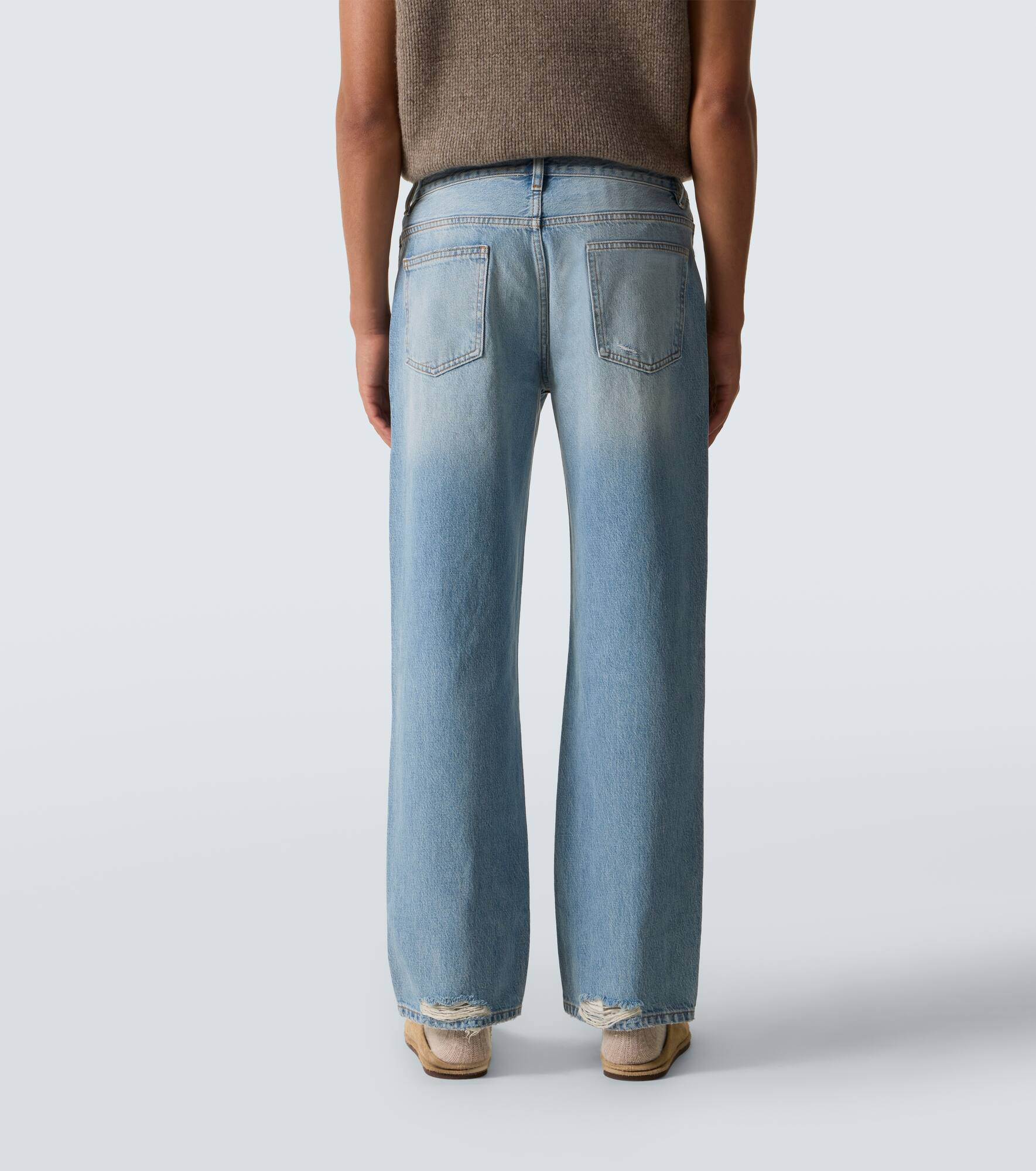 Relaxed Jean distressed straight jeans - 4