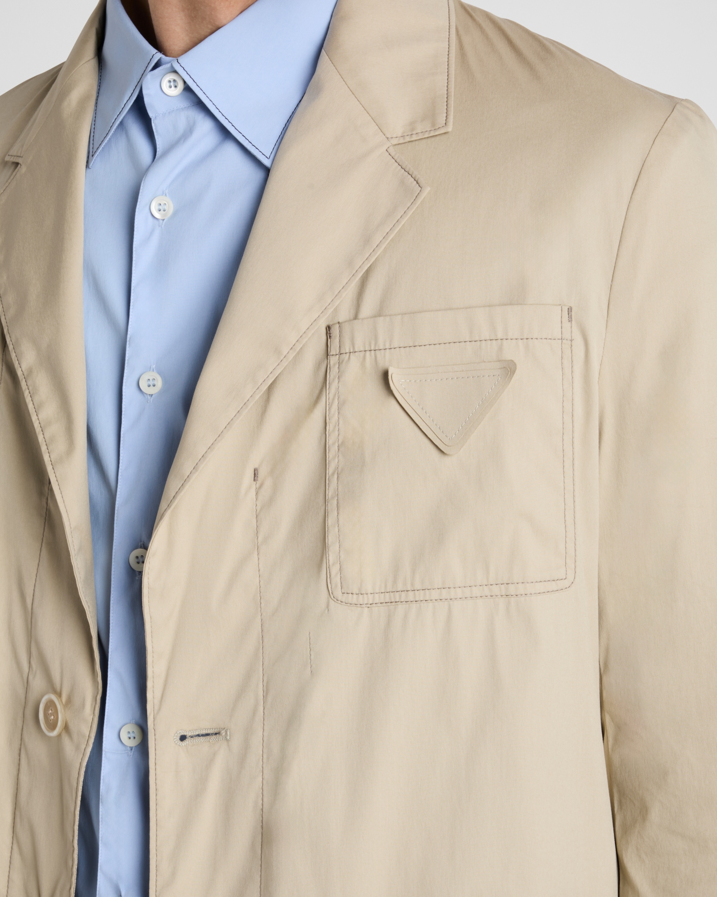 Single-breasted cotton blend jacket - 4