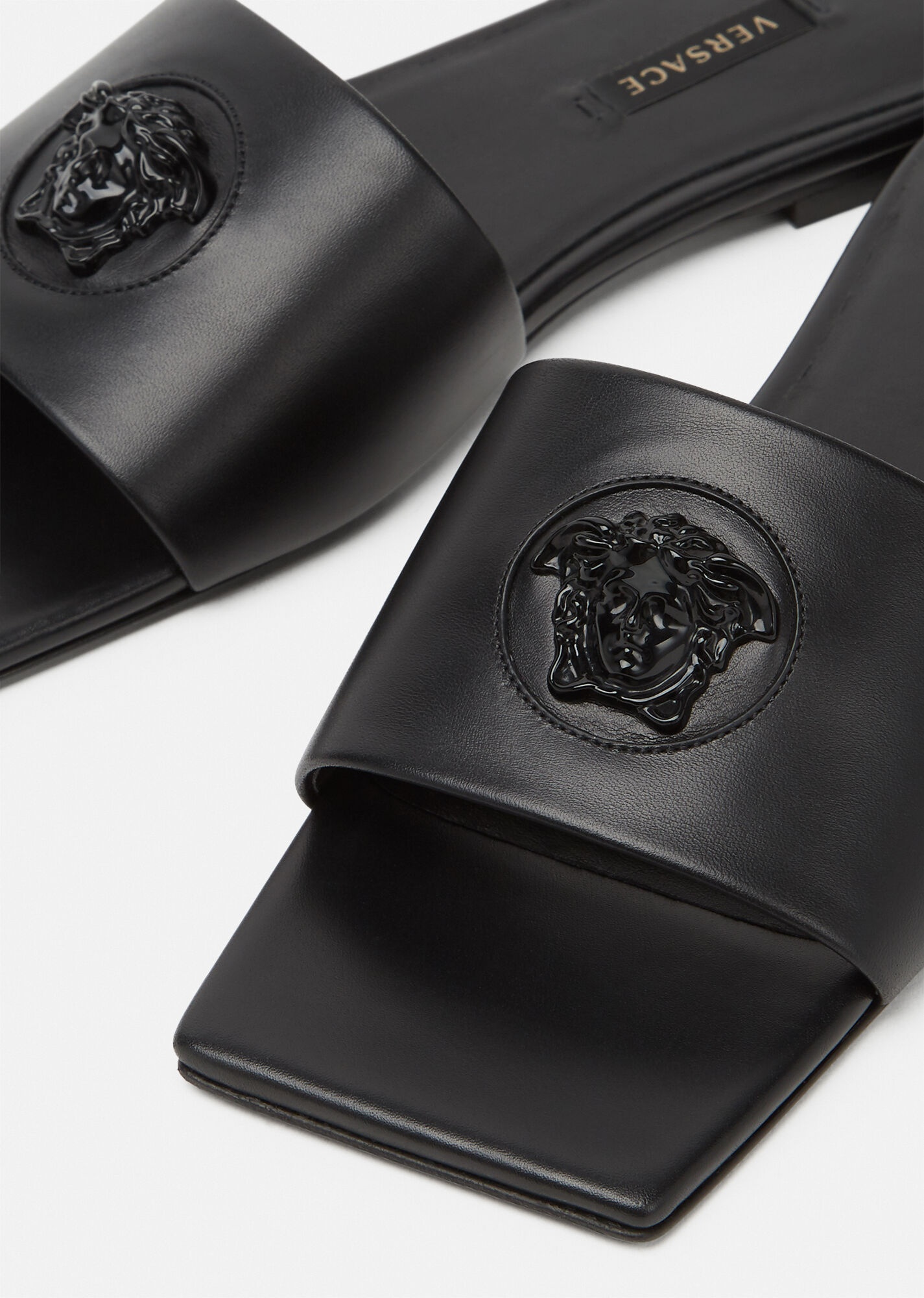 La Medusa Leather Slides - 4