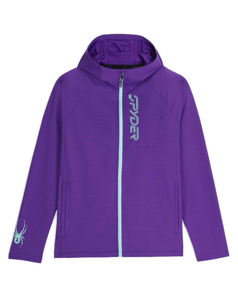 Mens Gridweb Fleece Hoodie - Deep Purple 1