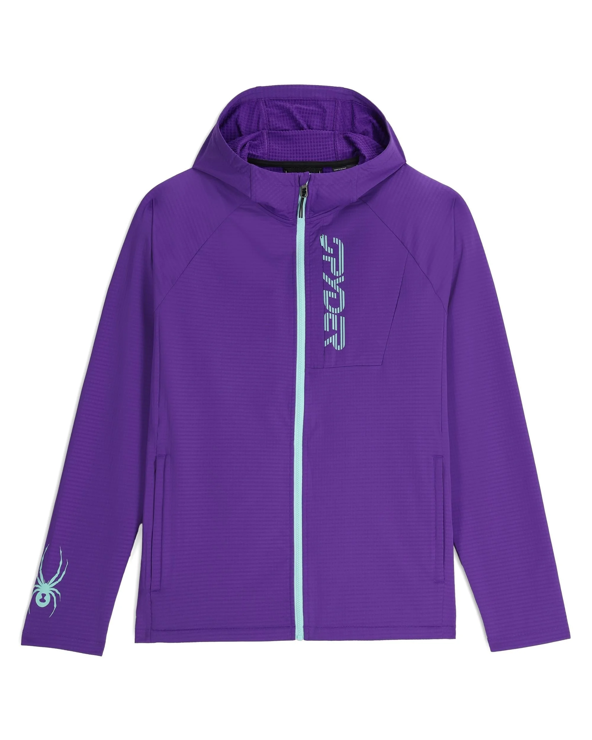 Mens Gridweb Fleece Hoodie - Deep Purple - 1