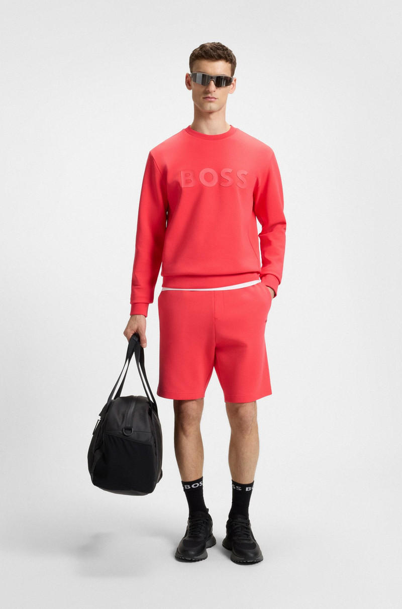 BOSS STRETCH-COTTON REGULAR-FIT SHORTS WITH SANDWICH LOGO outlook