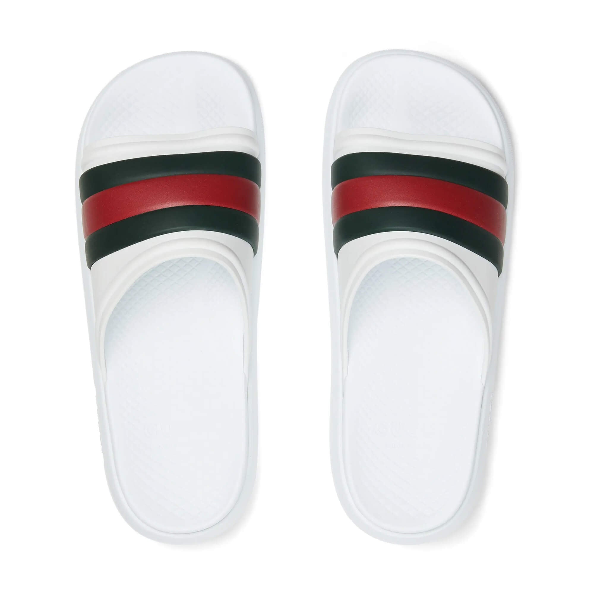 Gucci Web Rubber Slide Sandals - 2