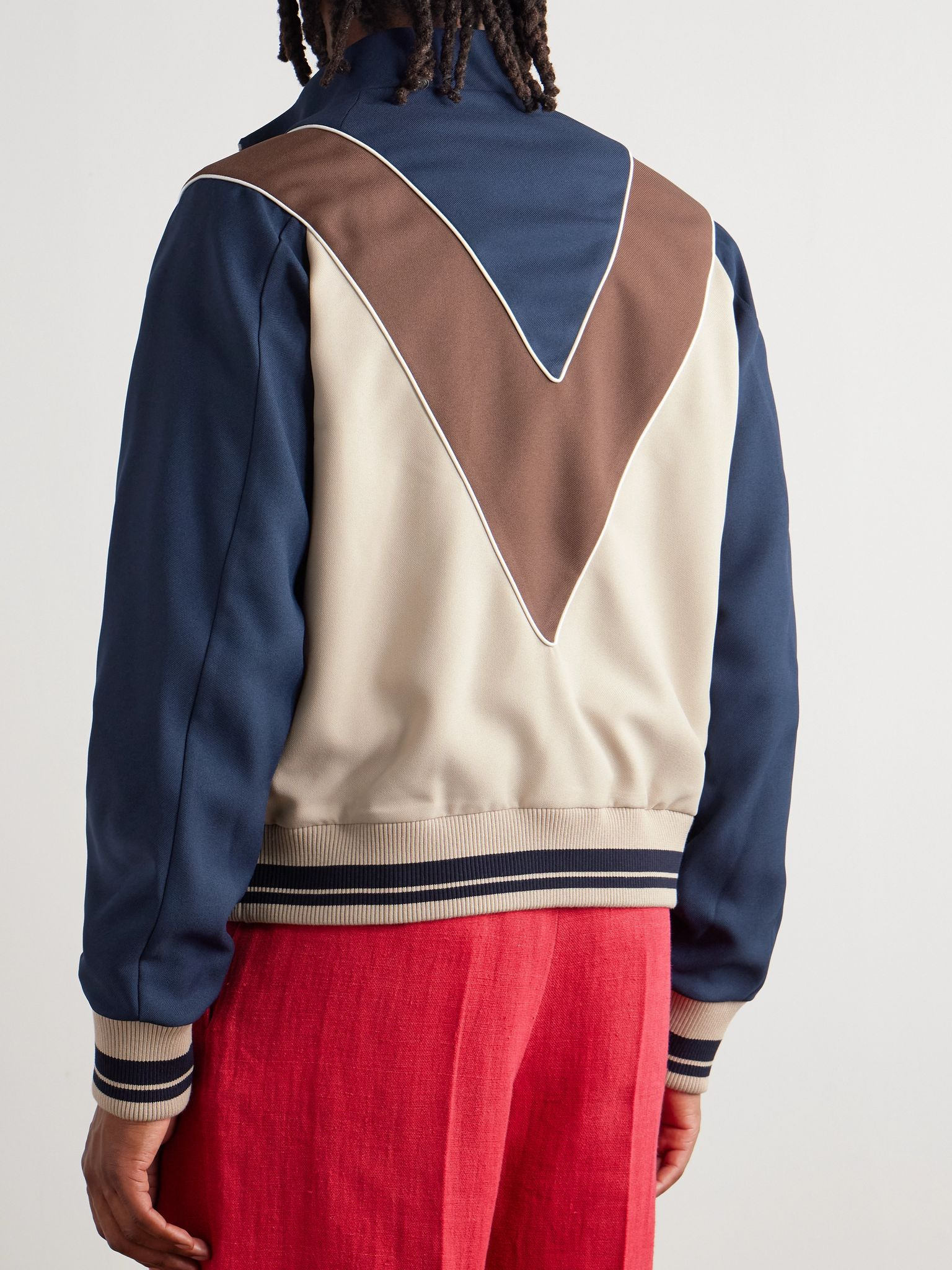 VLOGO Logo-Appliquéd Jersey Track Jacket Navy - 3