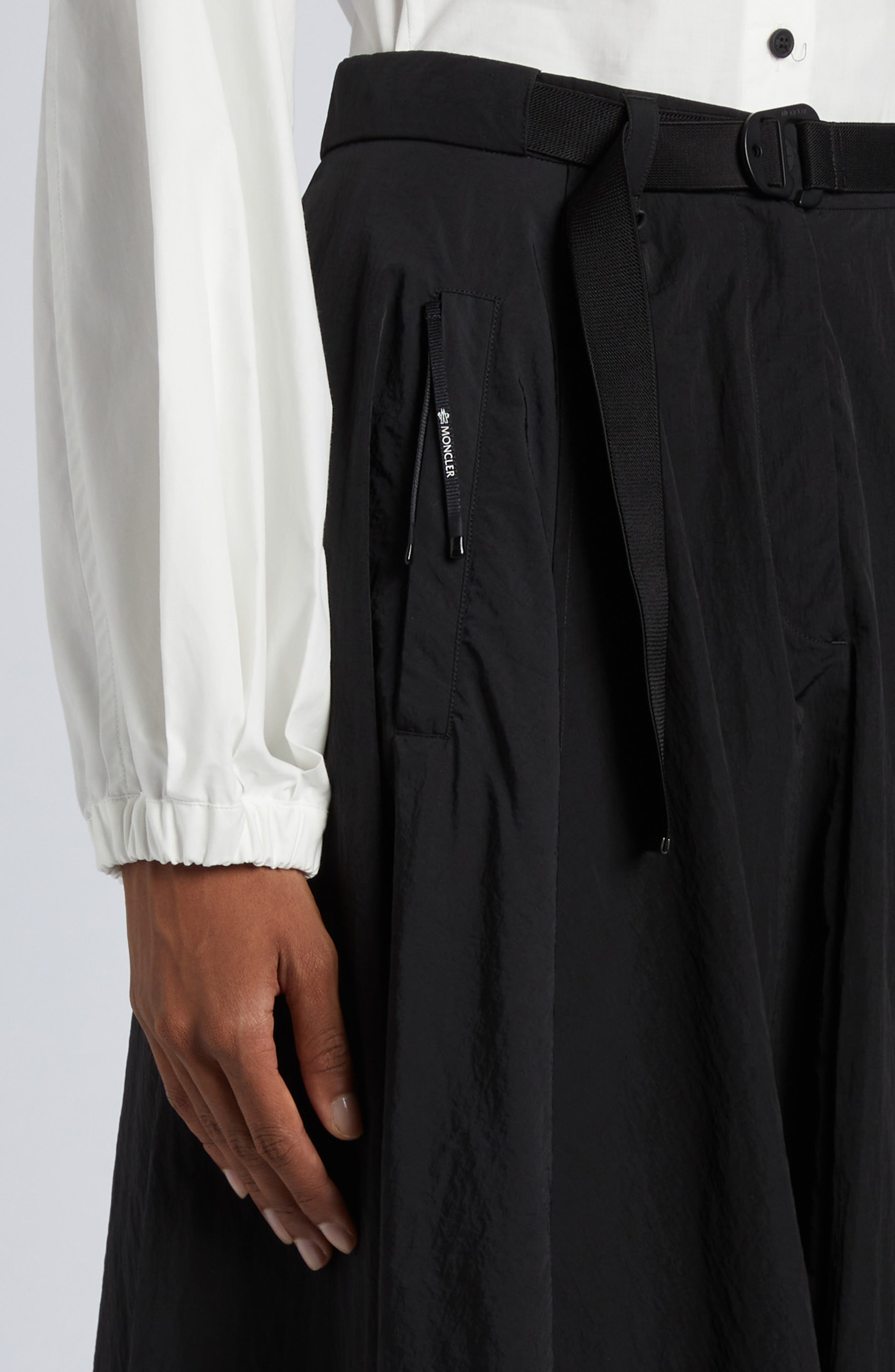 Moncler Belted Circle Skirt in Black at Nordstrom - 5