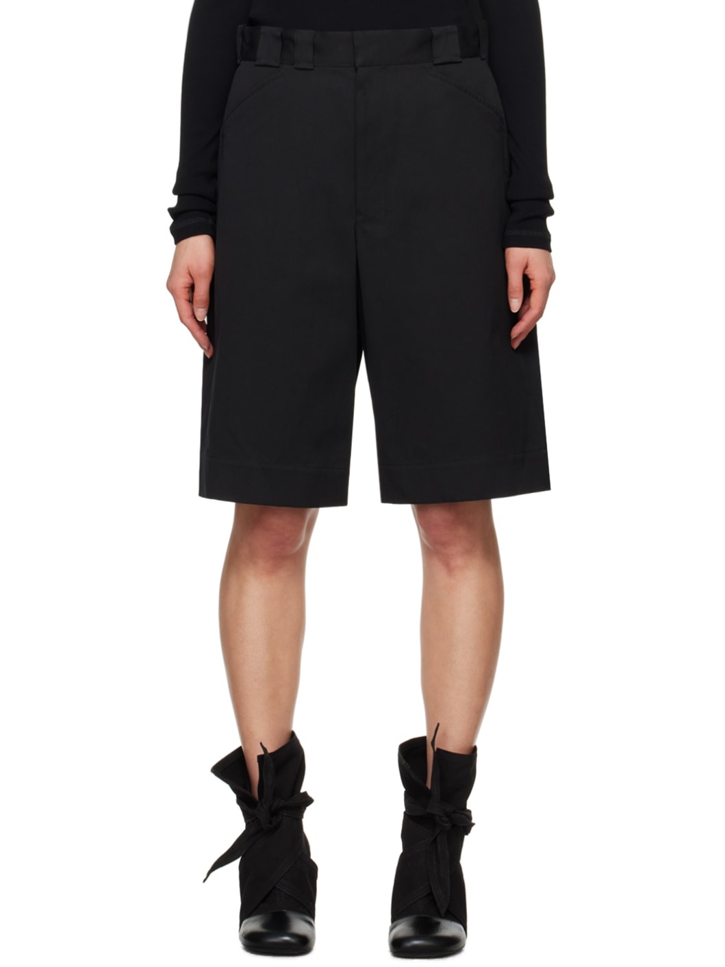 Black Tailored Shorts - 1