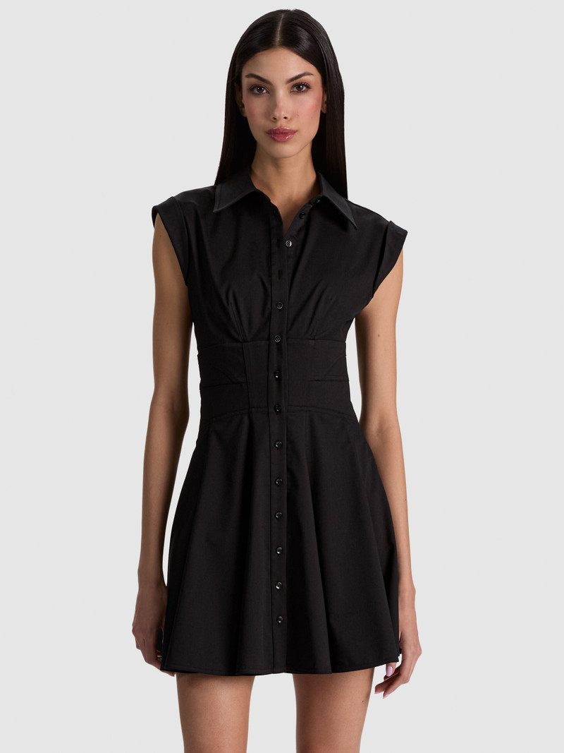 KIM CORSET SHIRT DRESS - BLACK 5