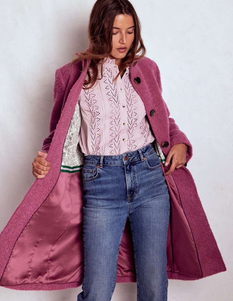 Funnel Neck Coat-Pink Heather 5