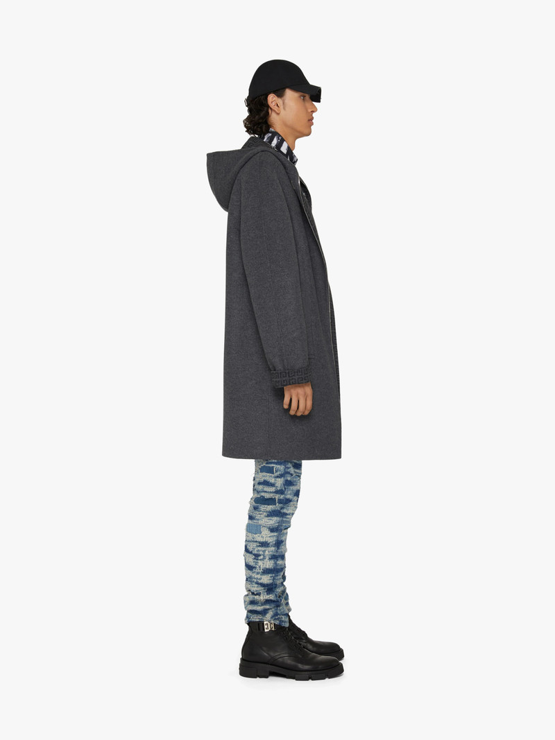 HOODED COAT IN WOOL, CASHMERE AND SILK 2