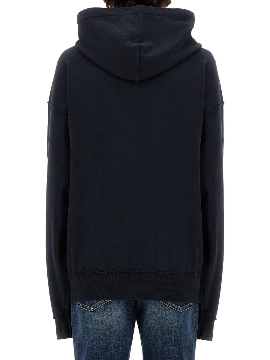 Dolce & Gabbana Men Sweatshirt With Navy Print - 3