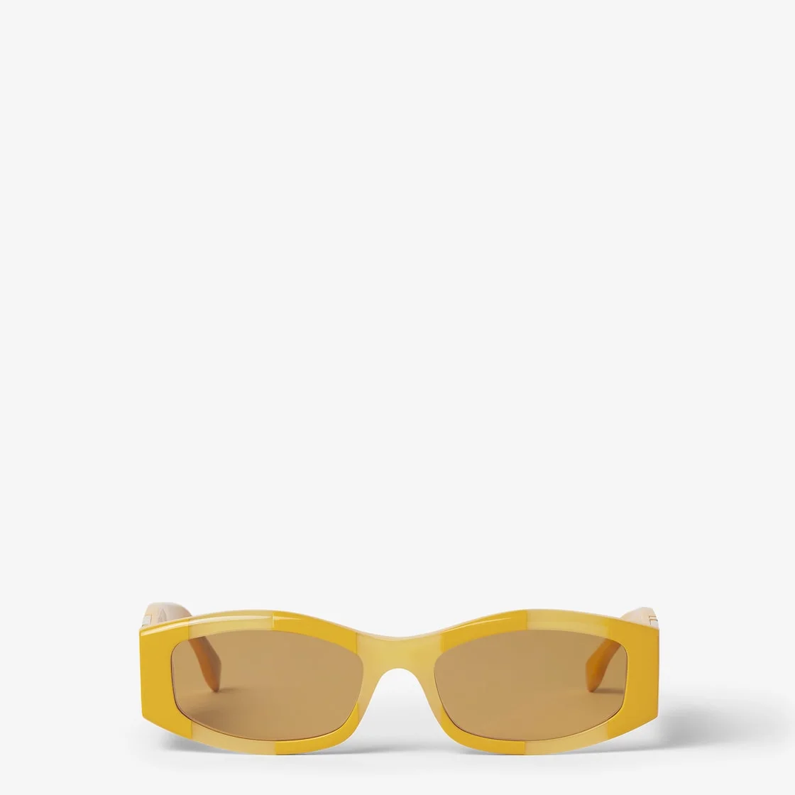 Forever Fendi Ochre yellow acetate sunglasses with Pequin stripes - 1