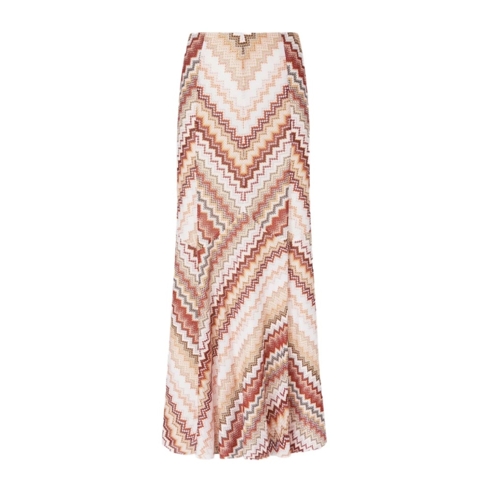 スカート MISSONI Woman Skirt Multicolor DS25SH0DBR00ZU S91N6 Zig zag cotton and viscose mini skirt with slit