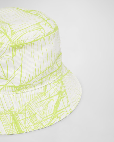 FERRAGAMO Neon Print Cotton Bucket Hat outlook