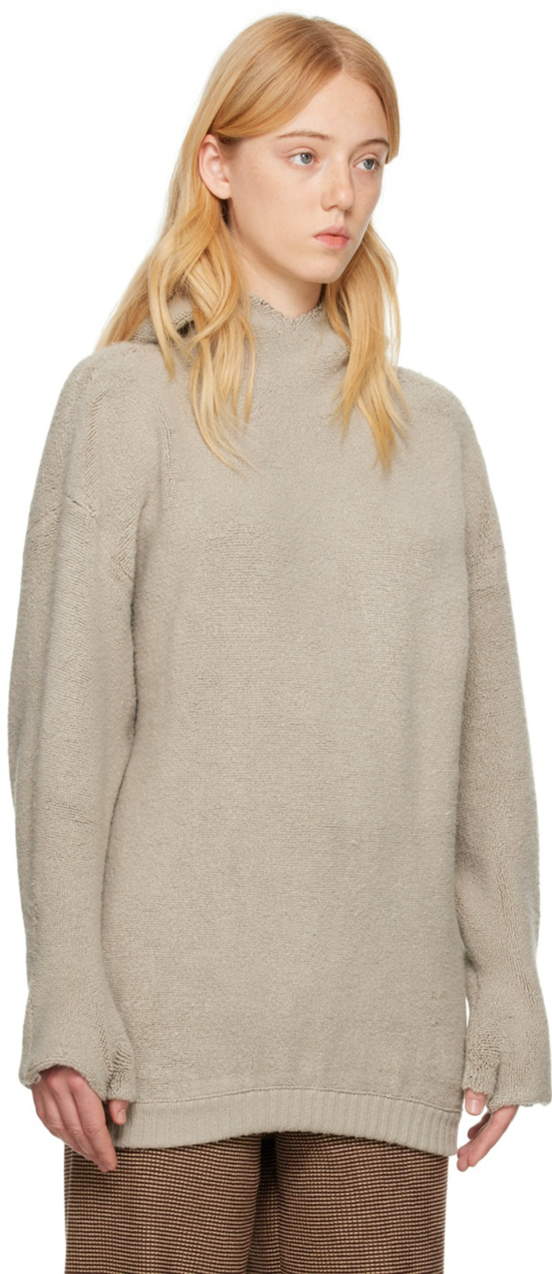 ISA BOULDER Gray Towel Hoodie outlook