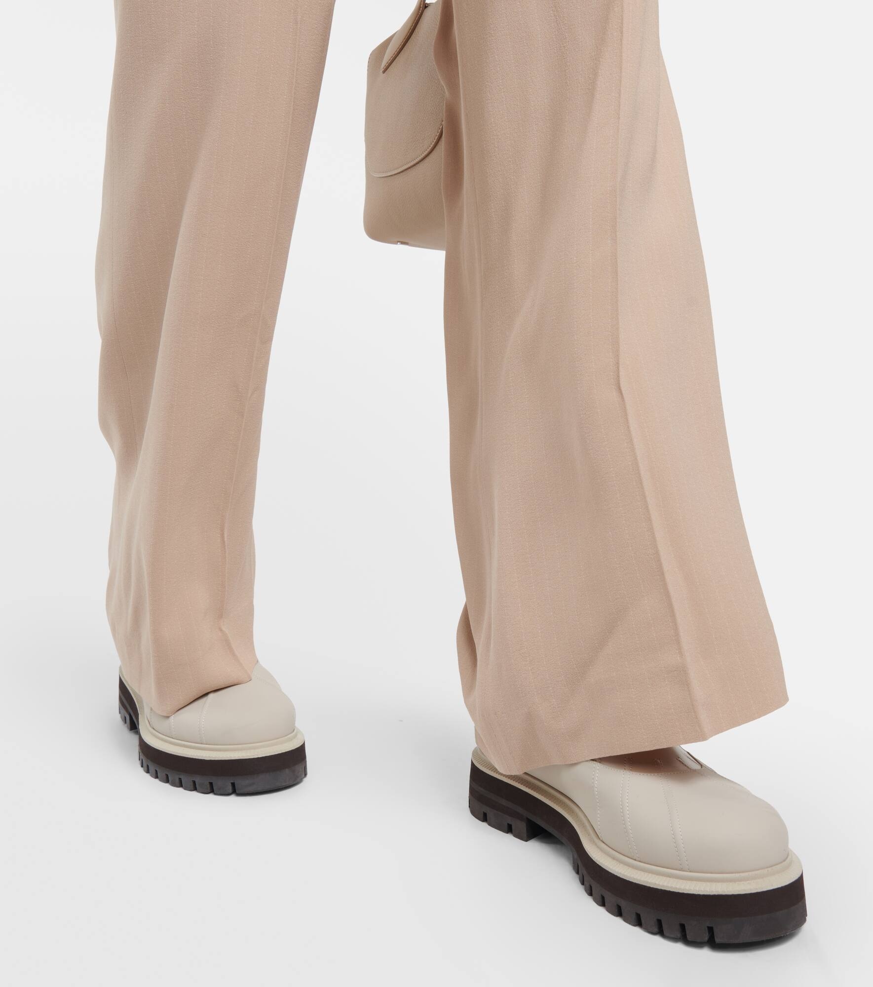 High-rise wide-leg silk-blend pants - 5