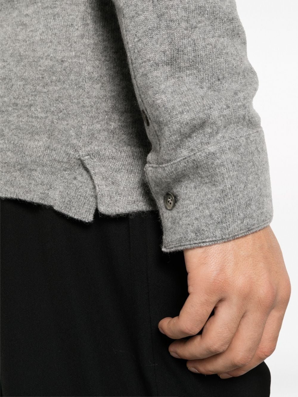 classic-collar cashmere cardigan - 5