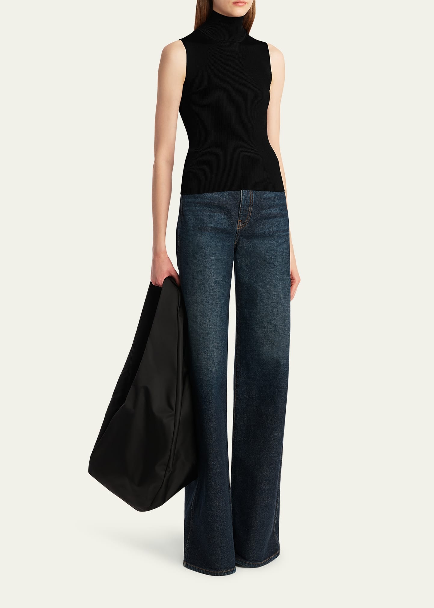 Benita Turtleneck Rib Tank Top - 2