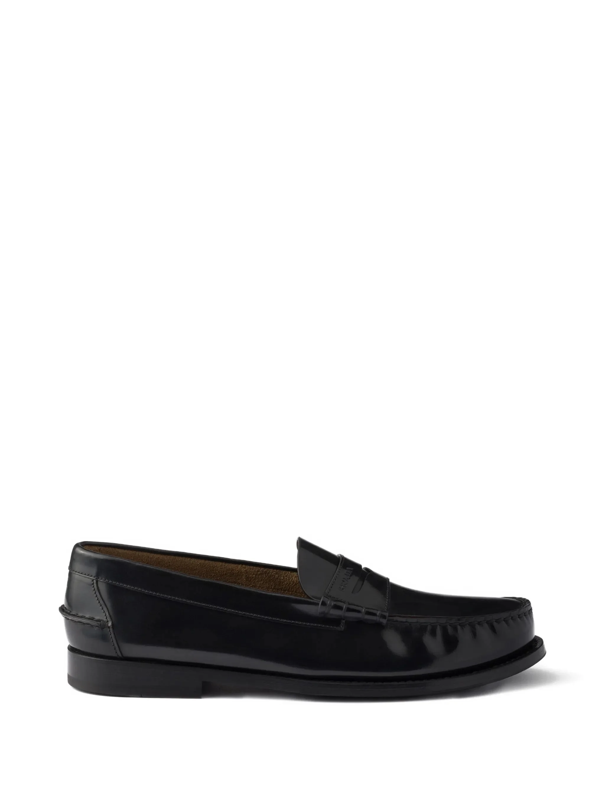 Prada Brushed-leather Loafers - 1