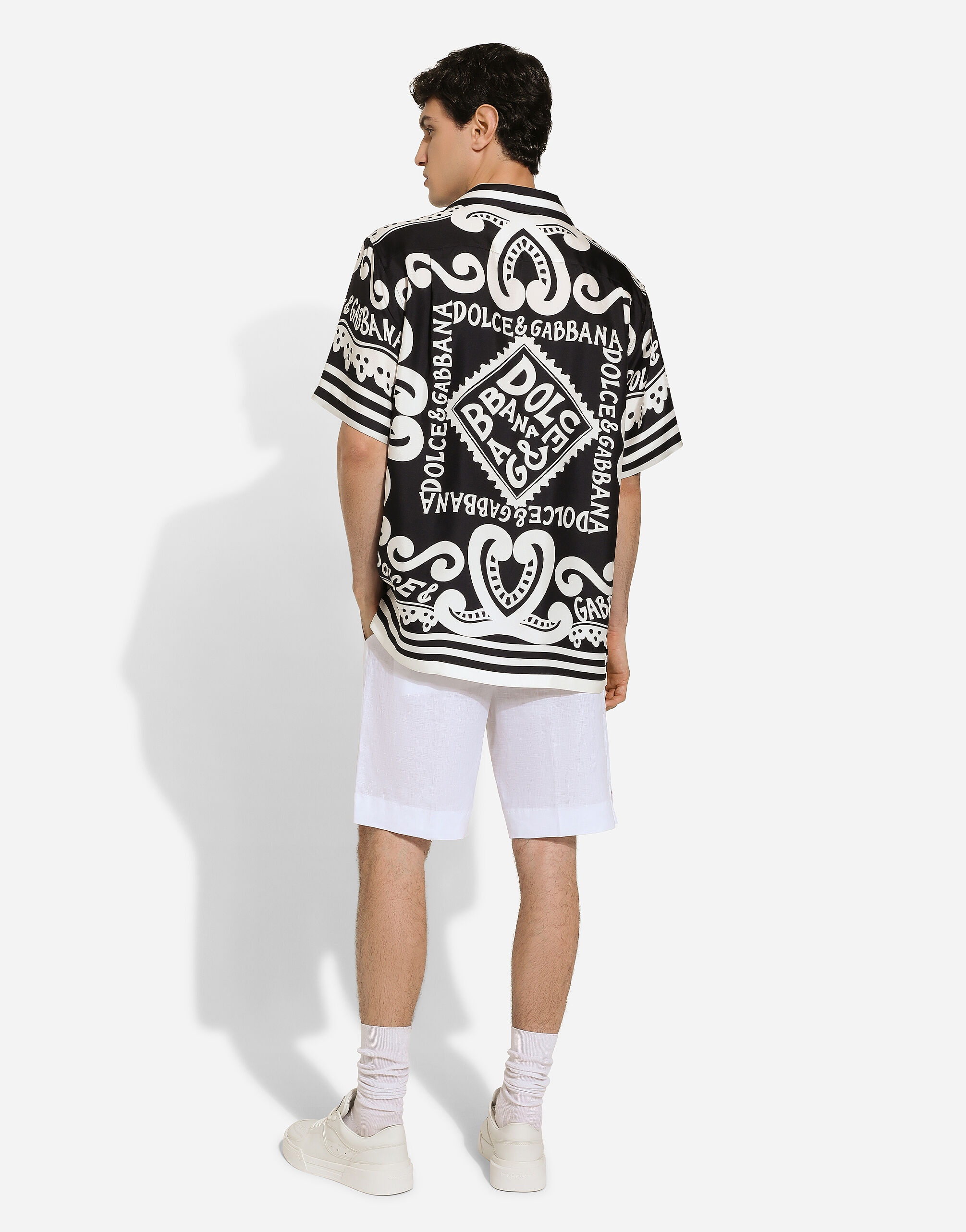 Dolce & Gabbana Marina-print silk Hawaii shirt | REVERSIBLE