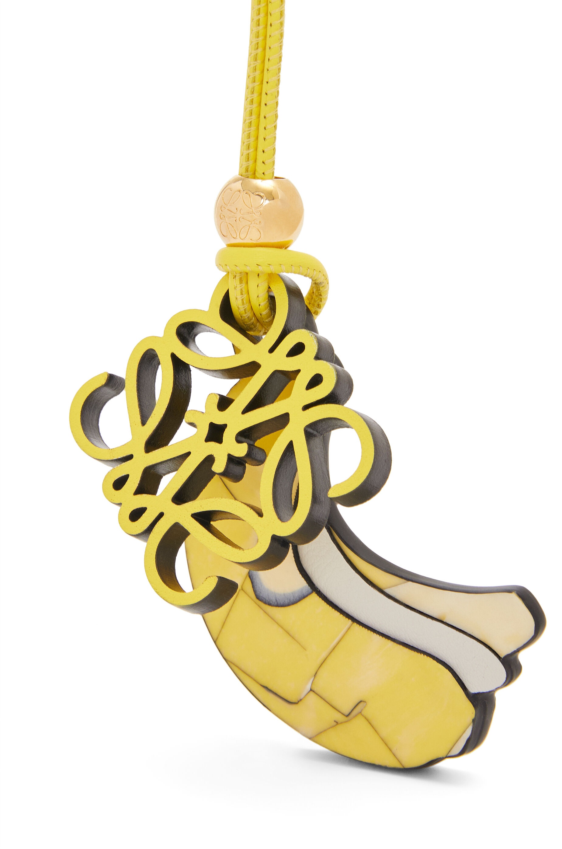 Banana Anagram charm in classic calfskin and acetate - 2