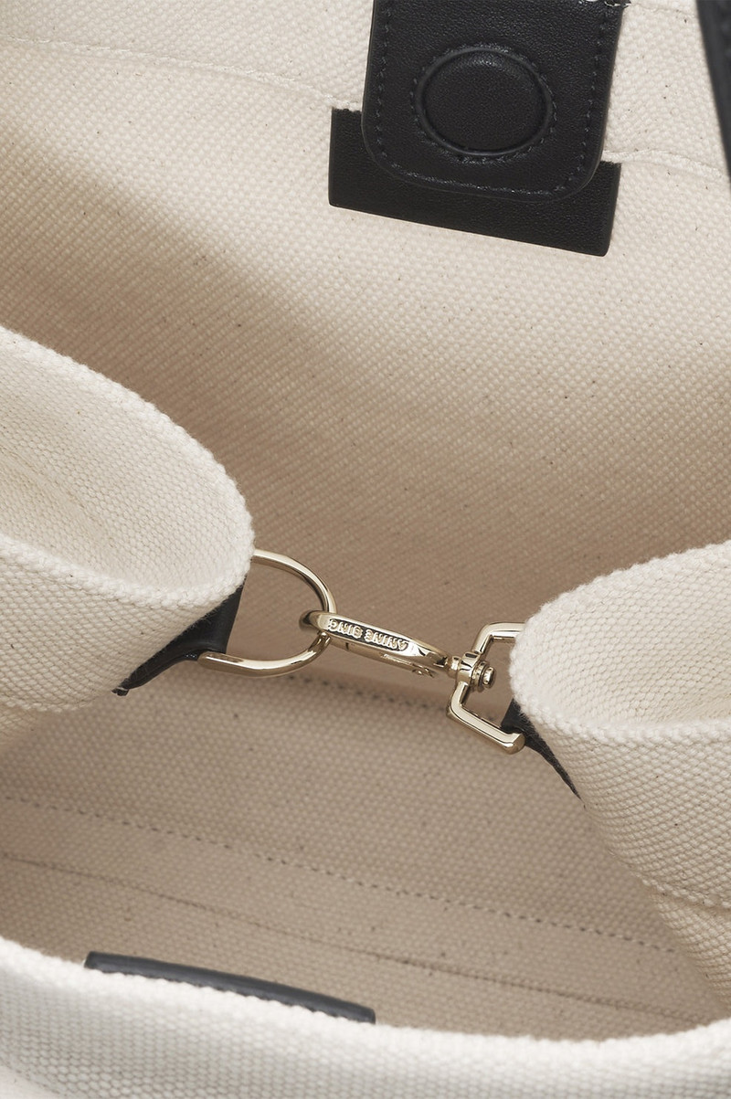 Cara Tote - Natural Canvas With Black 6