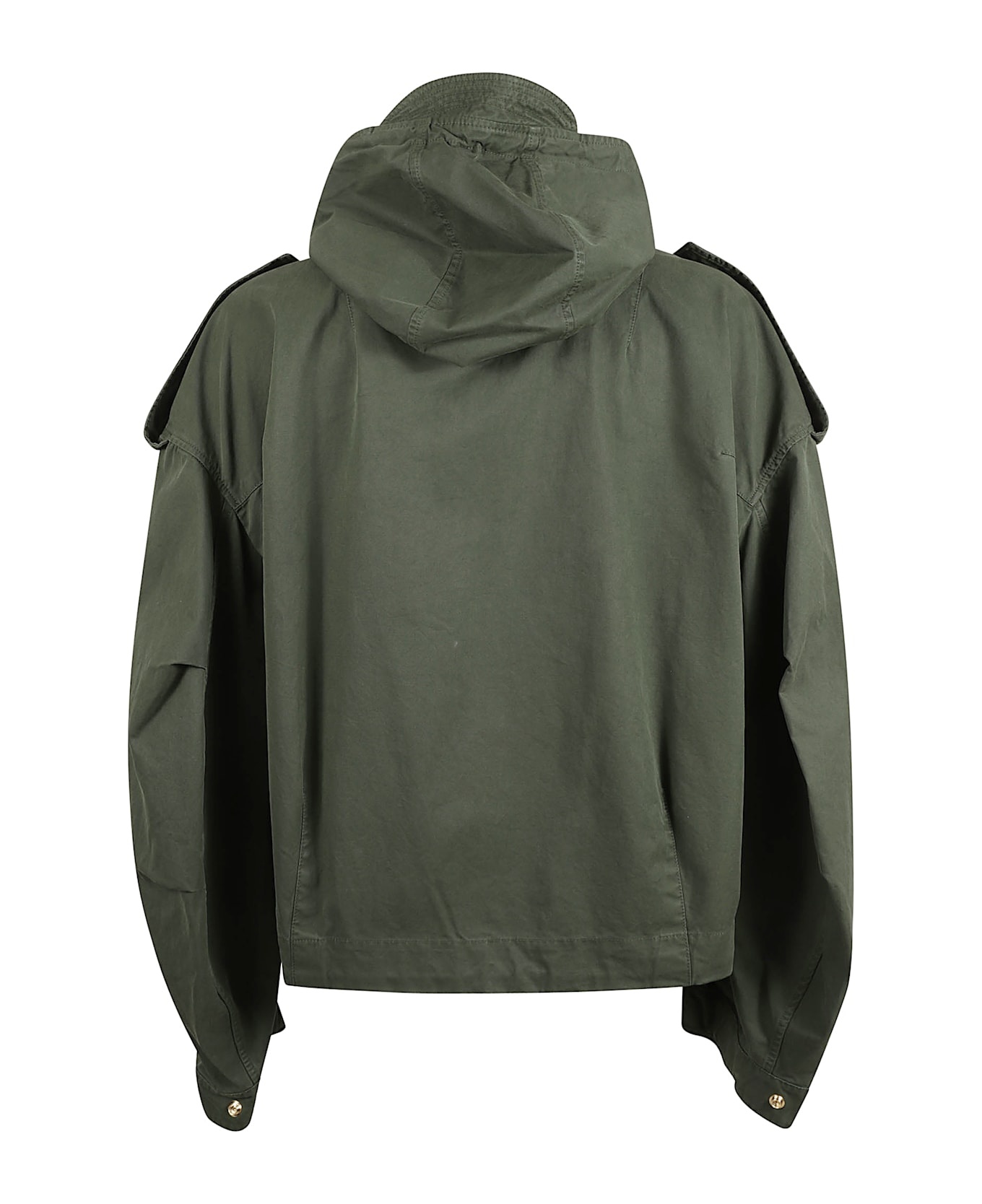 Drawstring Hood Wide Jacket - 2