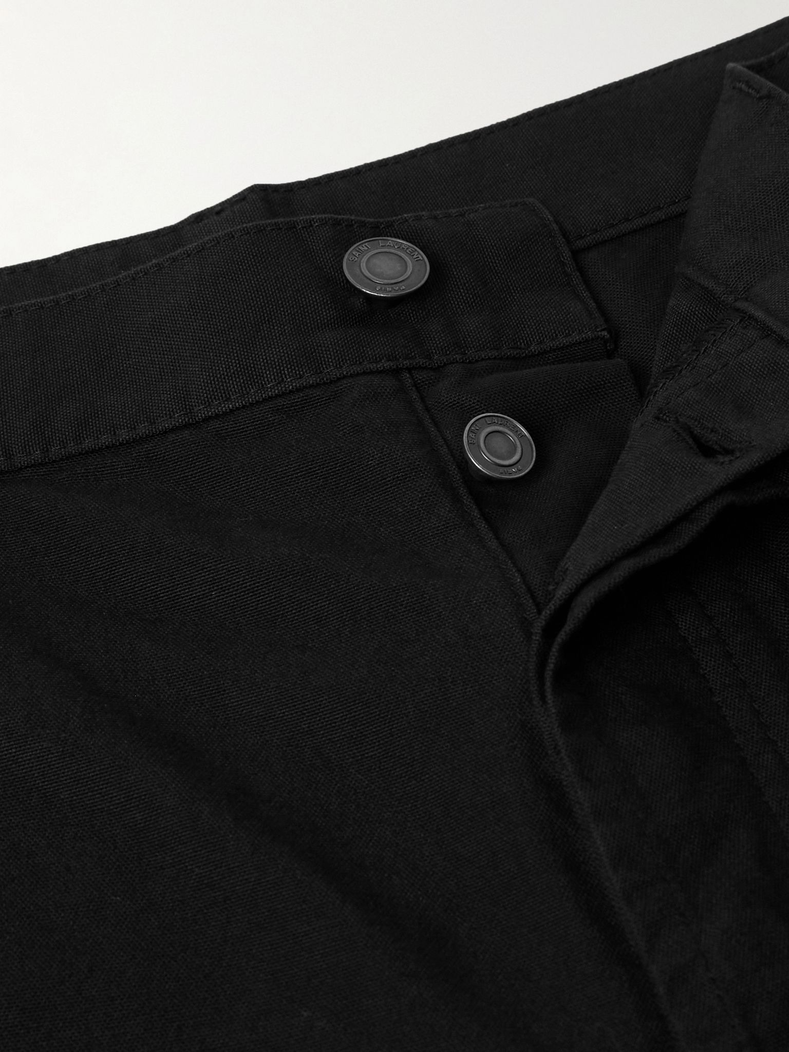 Wide-Leg Cotton-Canvas Shorts Black - 6
