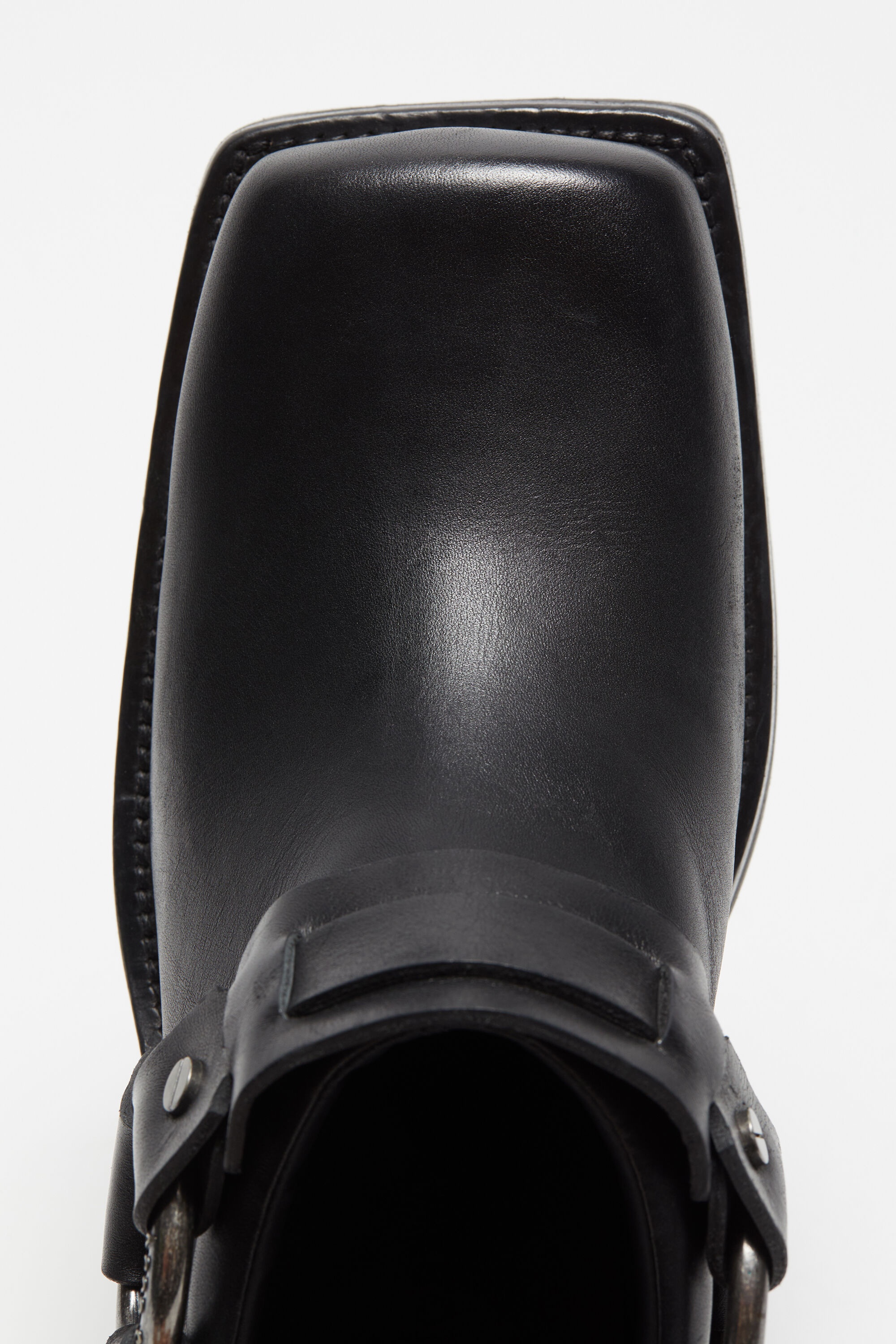 柔らかい【AcneStudios】Buckle ストラップ レザーミュール Acne Studios Leather buckle mule - Black | REVERSIBLE