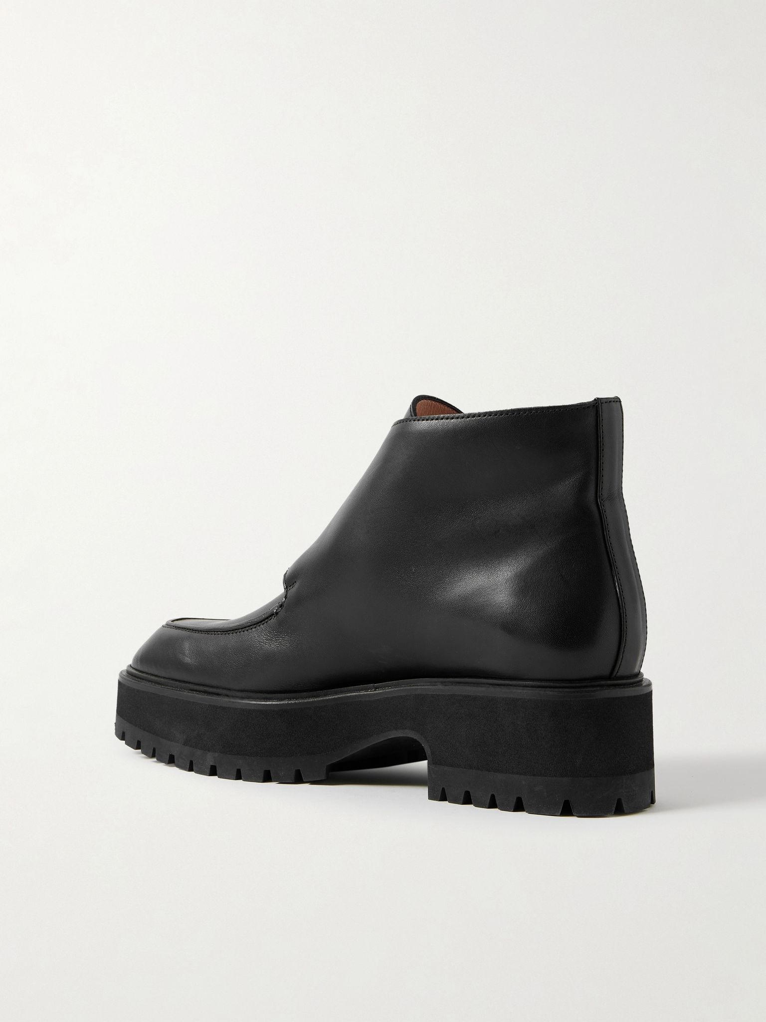 Apollo buckled leather ankle boots Black - 3