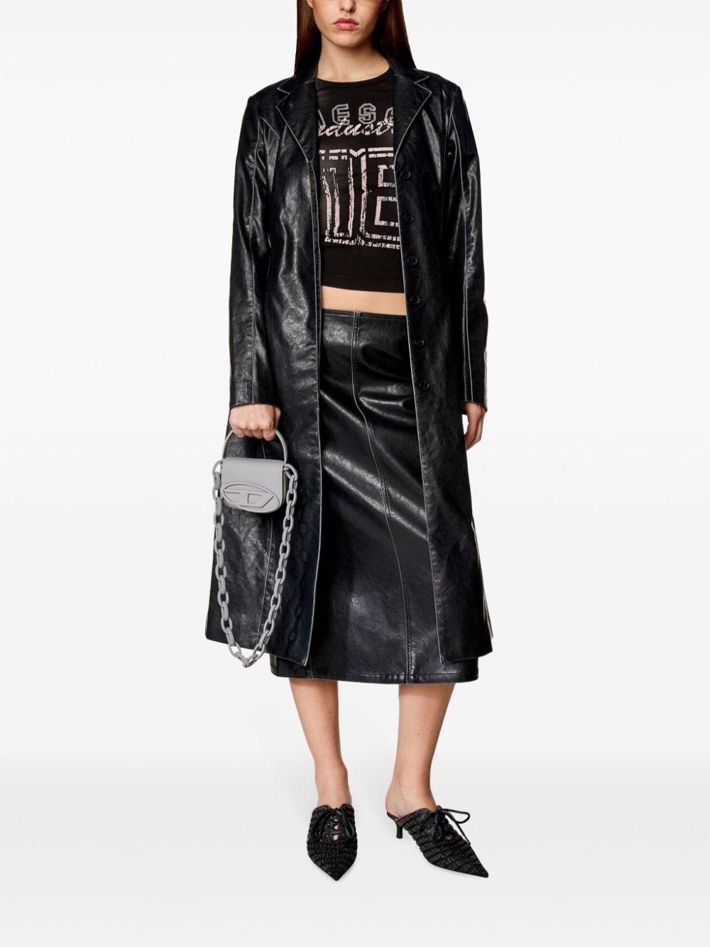 O-Taten faux-leather midi skirt - 2