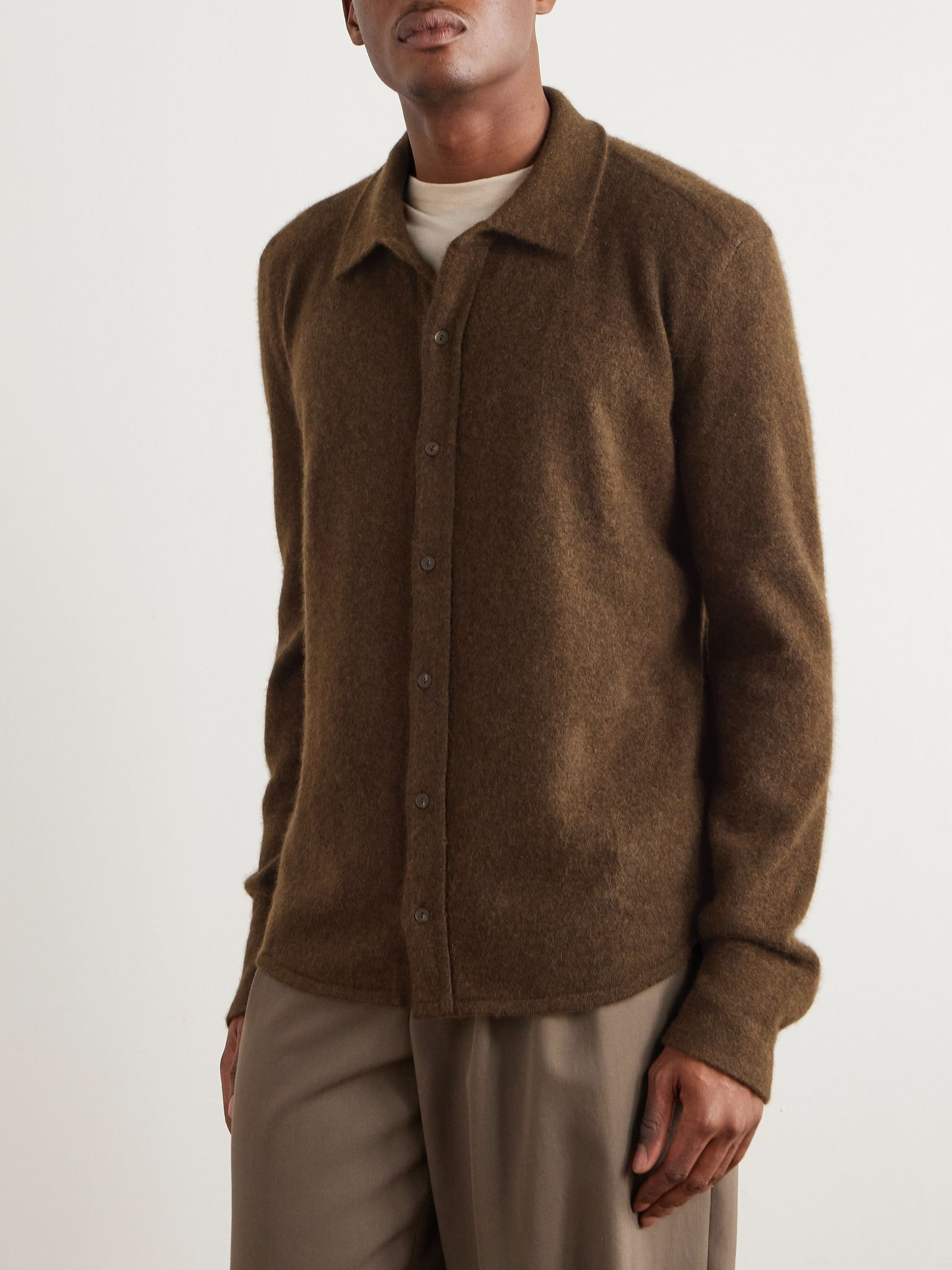 Lautaro Virgin Wool and Cashmere-Blend Cardigan Dark brown - 3