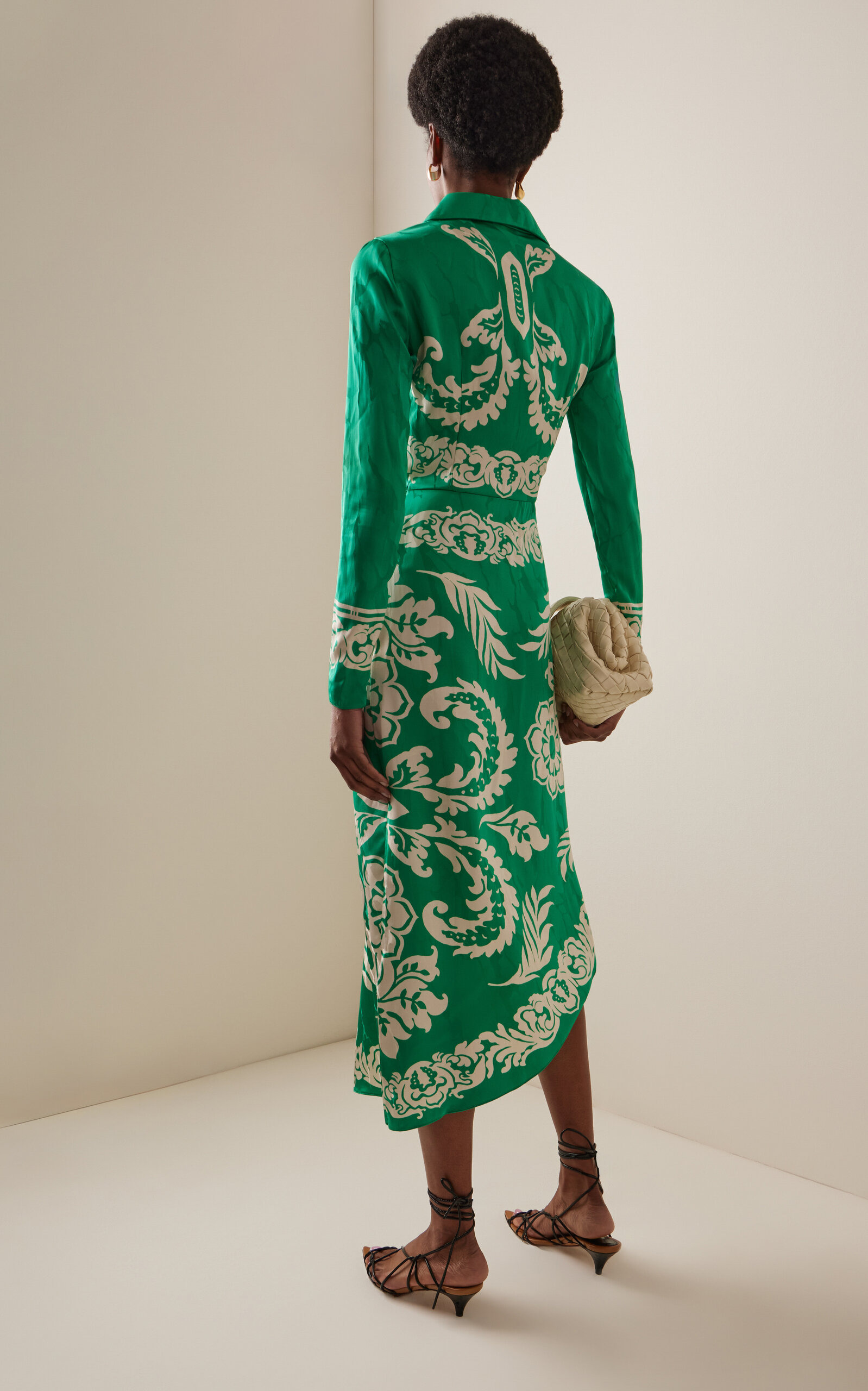 Wrapped Satin Midi Dress green - 4