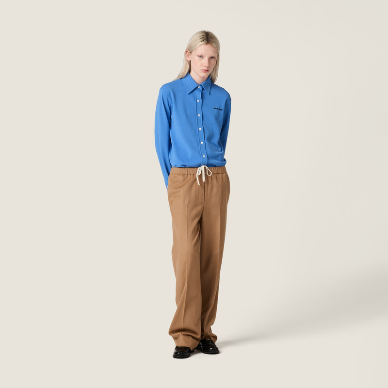 Miu Miu Camel hair drawstring pants outlook