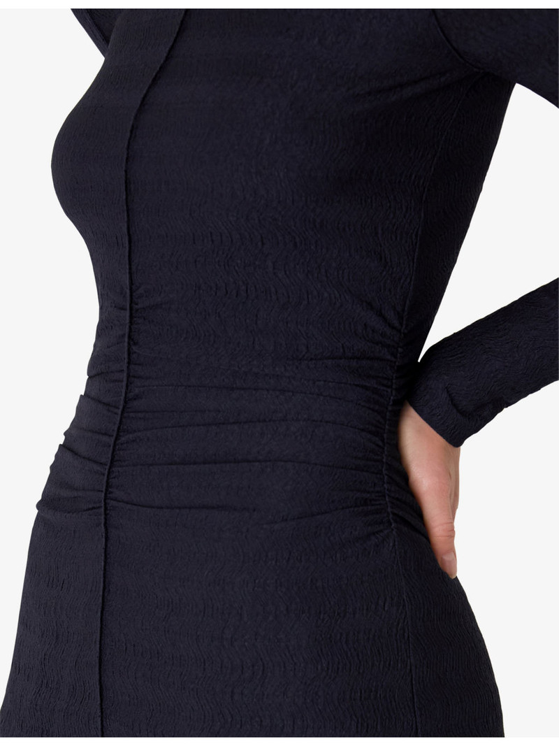 Ruched Long-Sleeve Stretch-Jersey Midi Dress 4