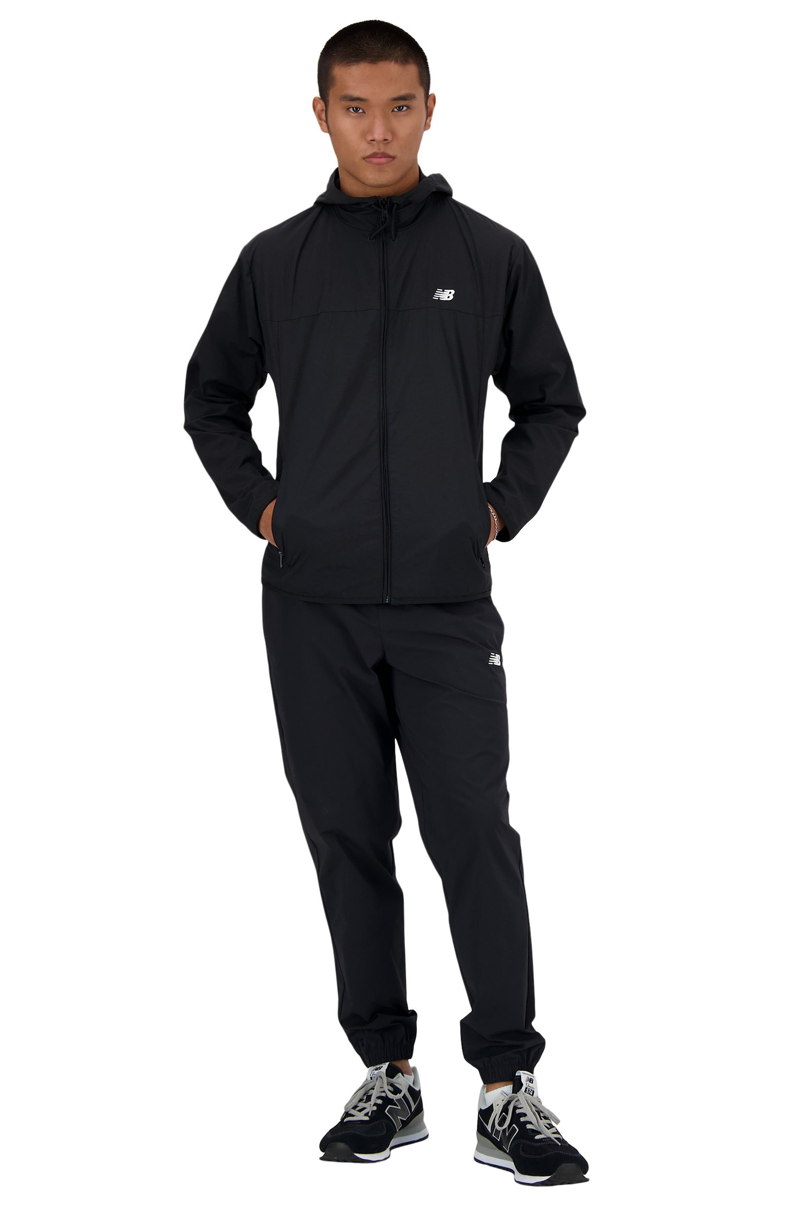 New Balance Athletics Woven Nylon Hooded Jacket in Black at Nordstrom - 7