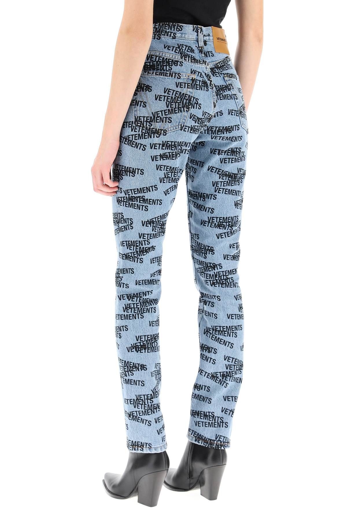 MONOGRAM PRINT JEANS - 4