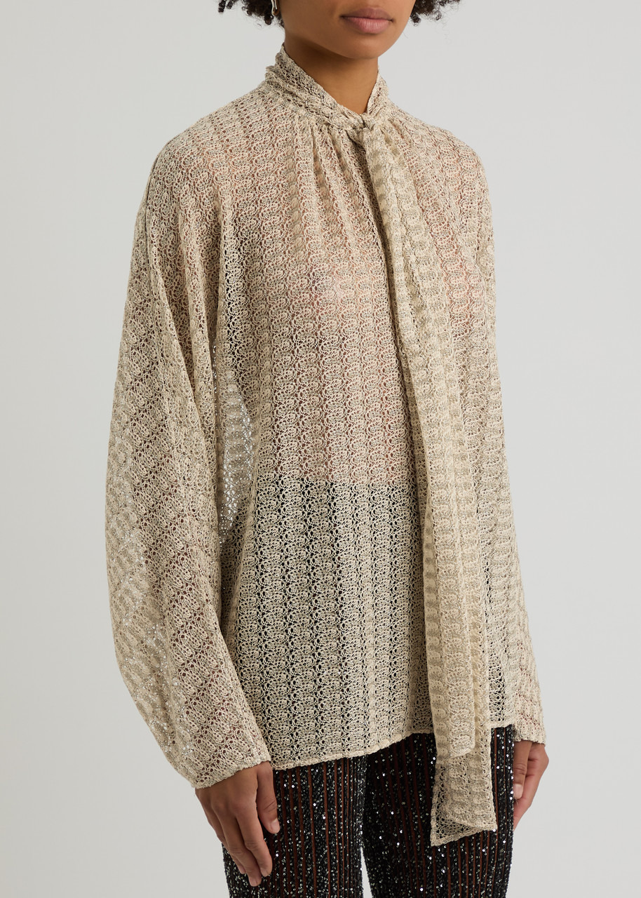 Missoni Metallic-weave Open-knit Blouse - 2