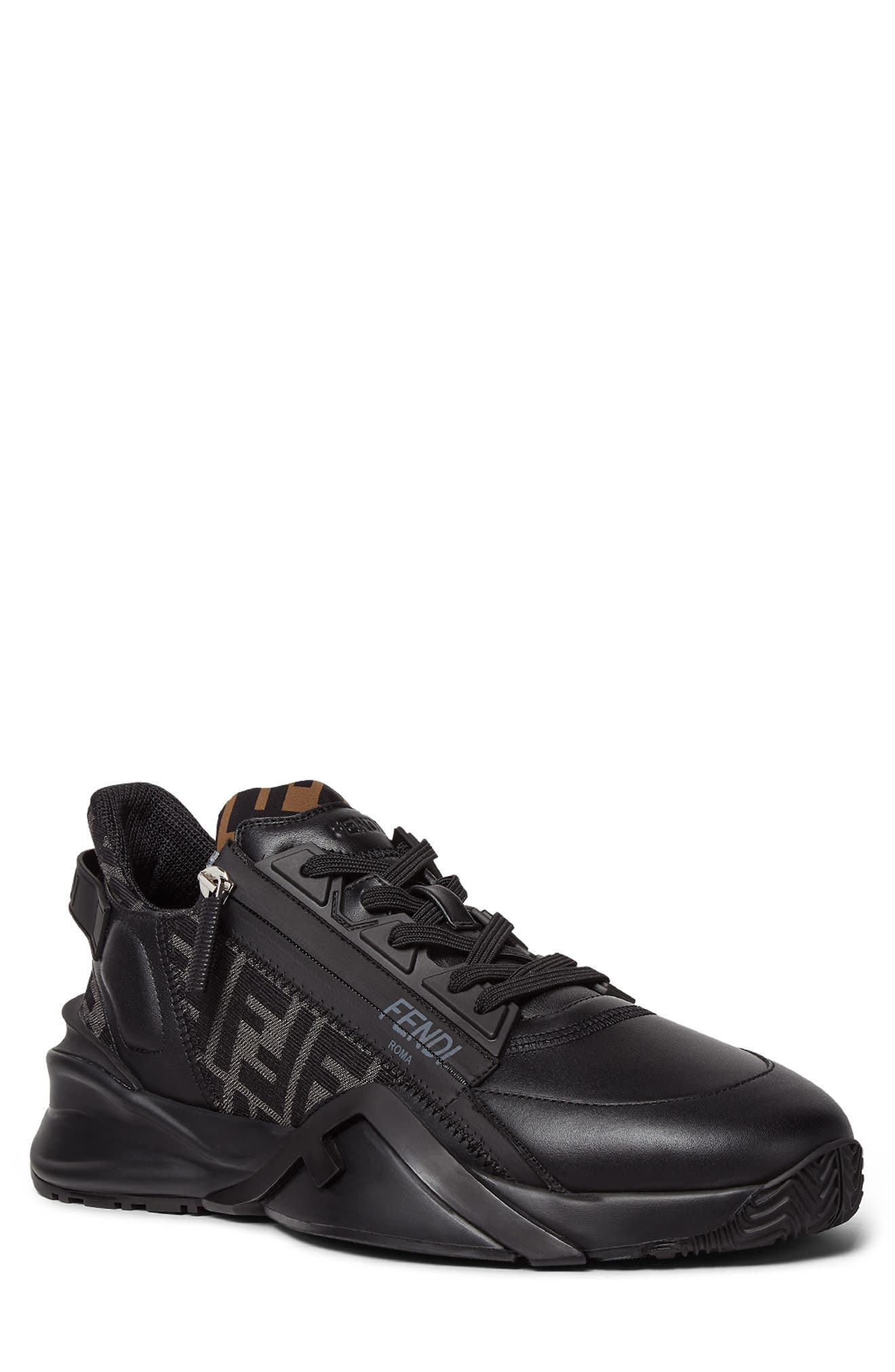 Fendi Flow Logo Low Top Sneaker in Nero/Grig.nero/Nero at Nordstrom - 1