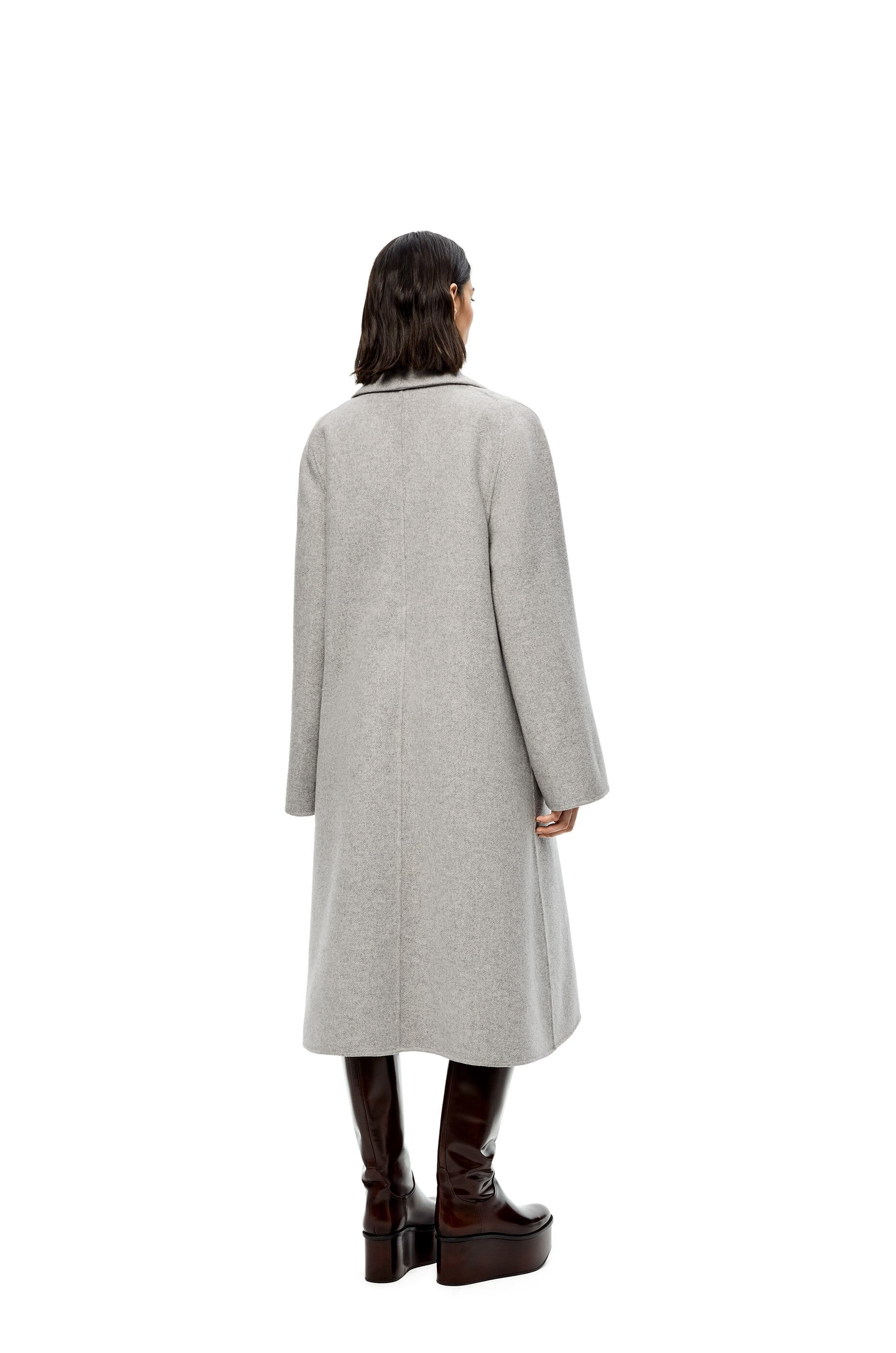 Shawl collar wrap coat in wool and cashmere - 4