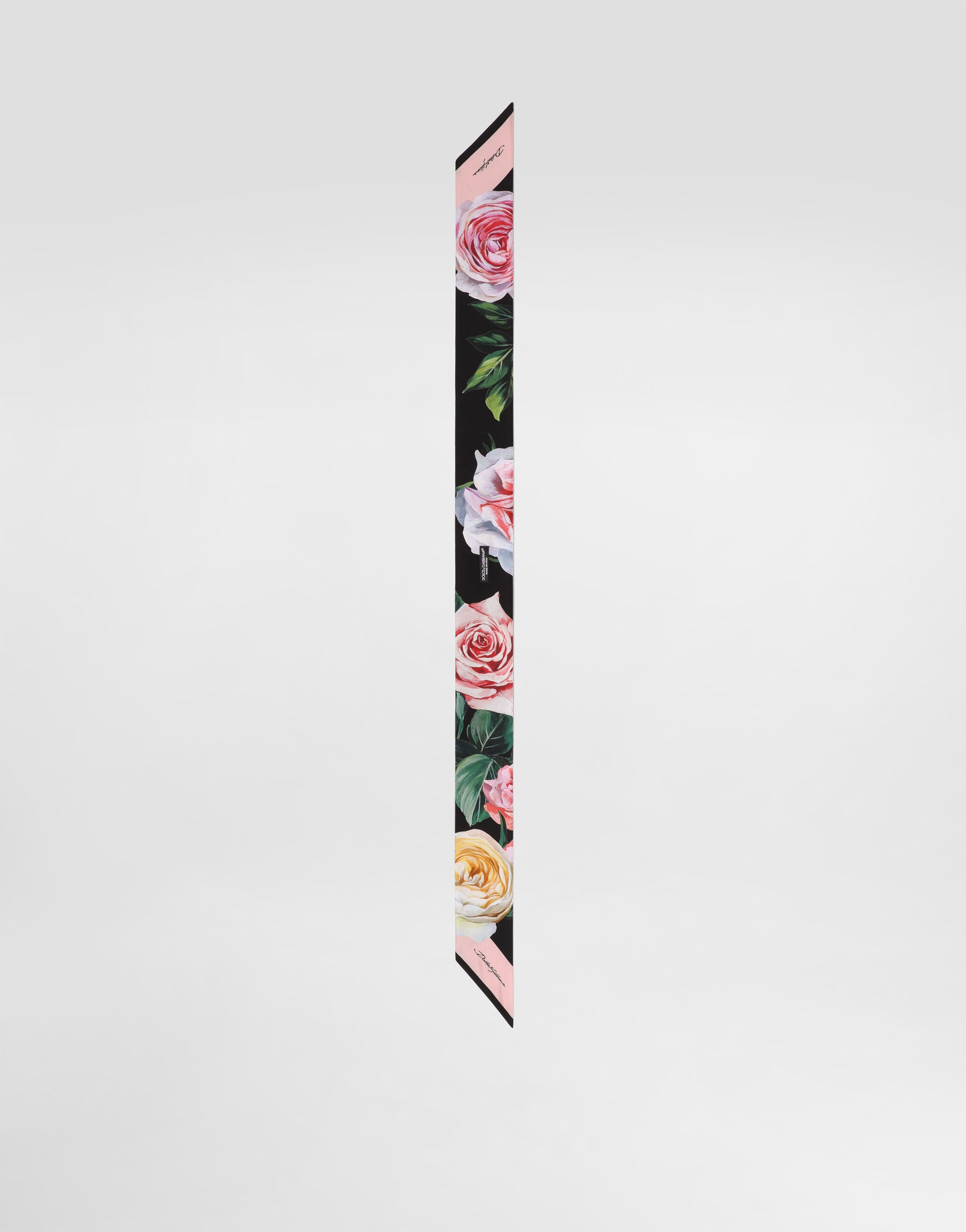 Twill headscarf with peony and rose print (6x100) - 2