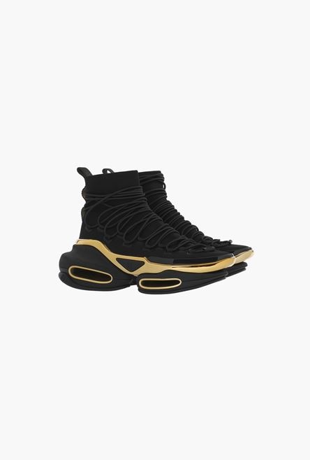 Black knit lace-up B-Bold high-top sneakers - 2