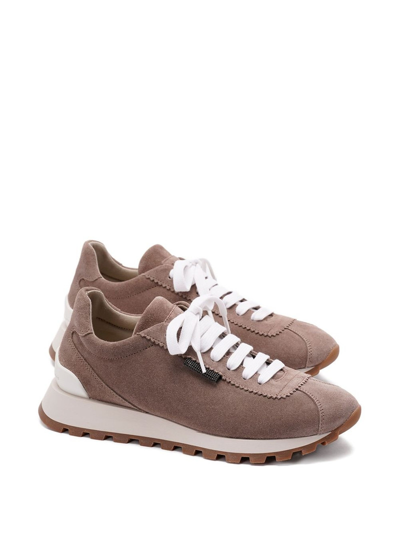 Brunello Cucinelli suede lace-up sneakers outlook