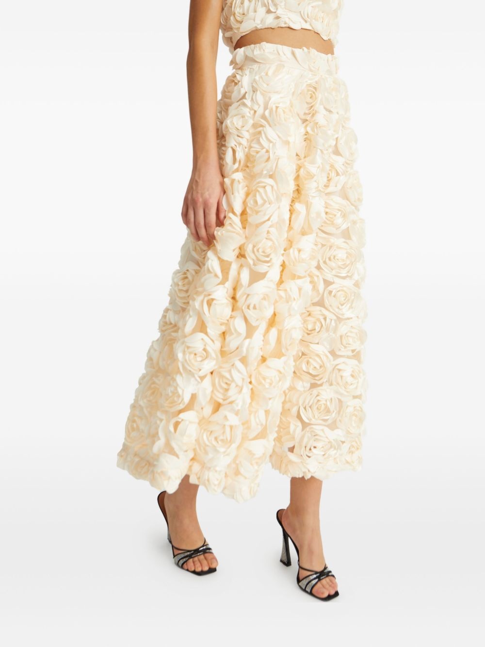 Sun rose-embellished maxi skirt - 4