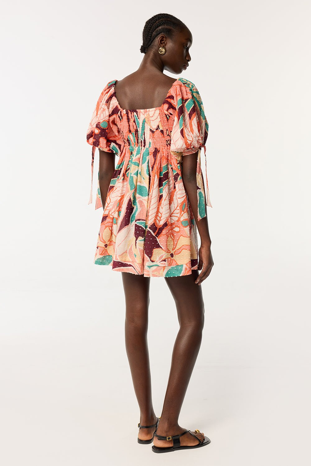 Mini Dress Catalina - Salmon Macro Lilium - 3