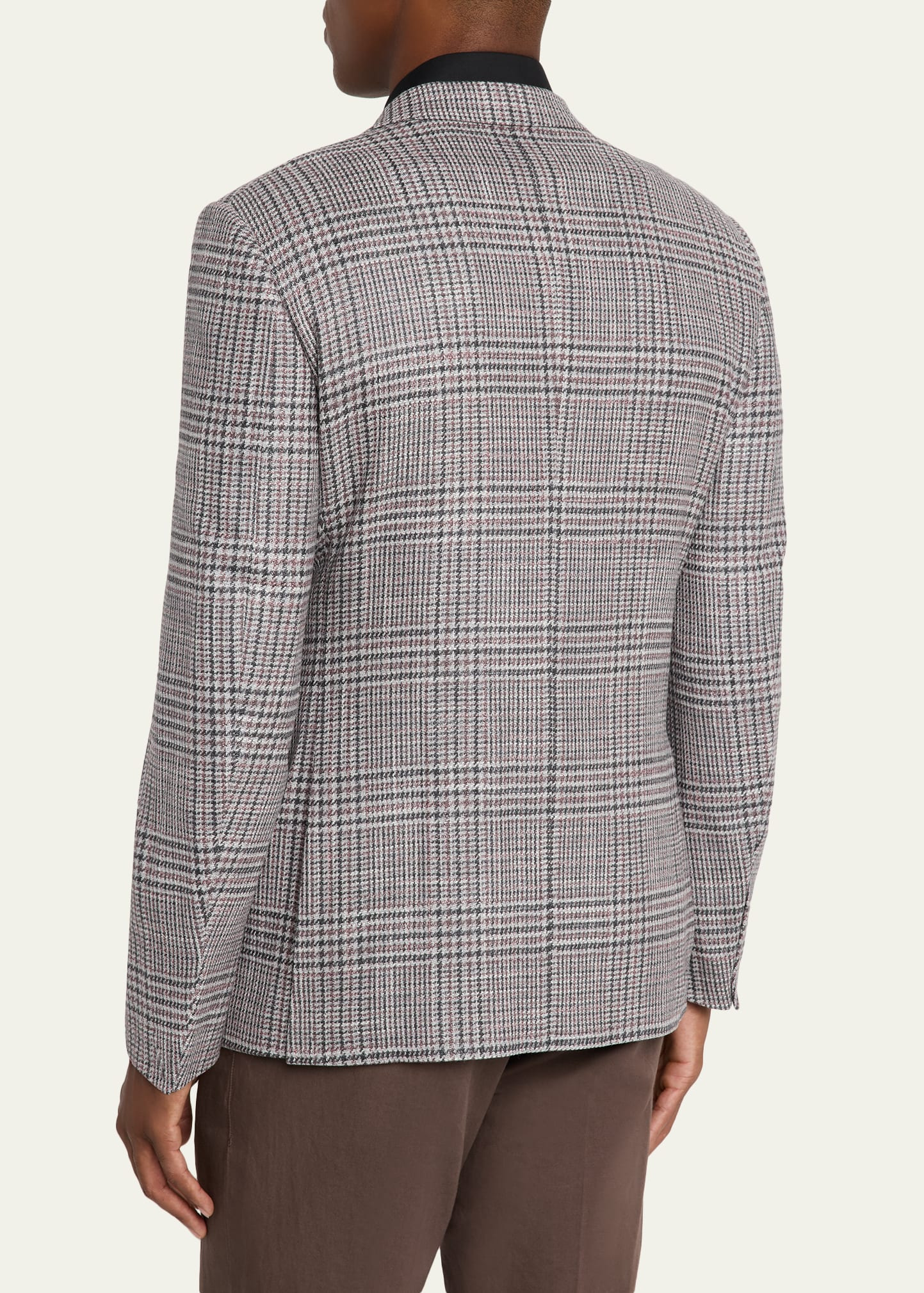 Men's Glen Plaid Winter Crossover Single-Breasted Sport Coat - 3